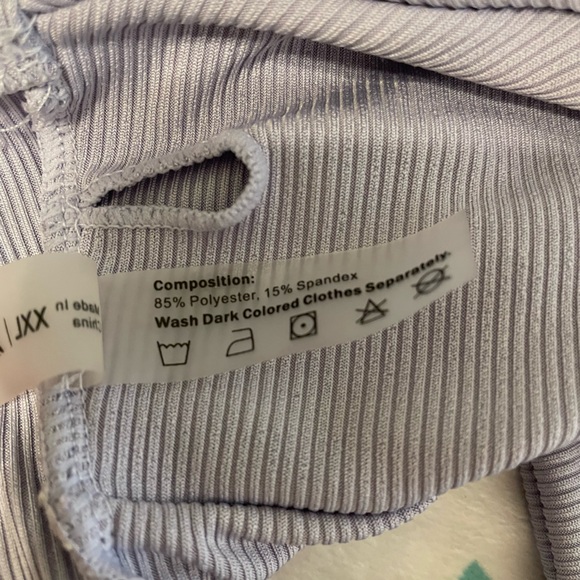 Zaful ribbed tankini crop top size 12 (XXL) - Picture 4 of 4